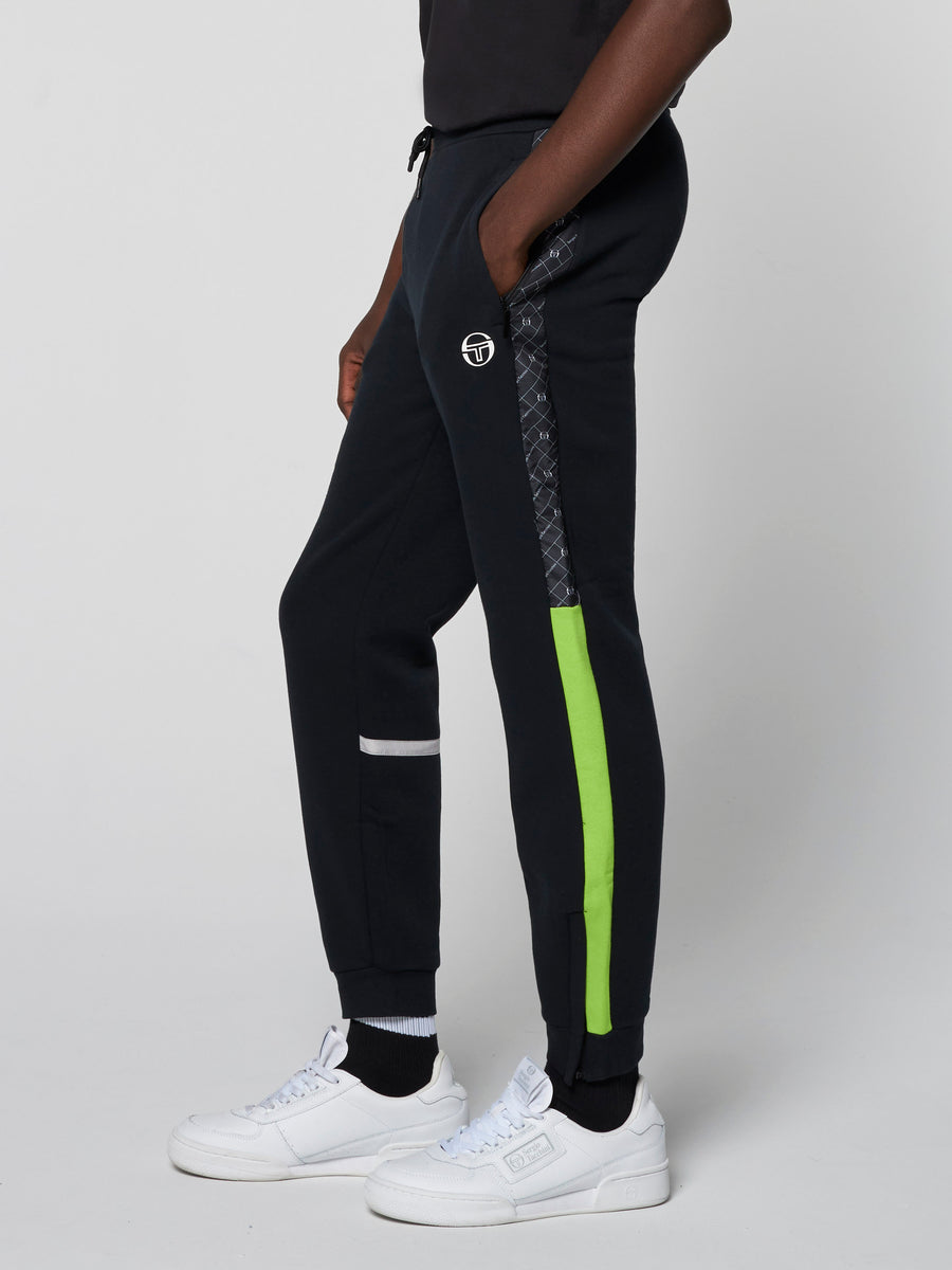 Replica Fleece Sweatpants-Black/Lime Green